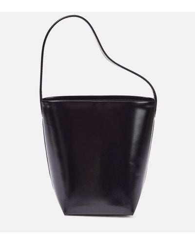 The Row Park Small Leather Tote Bag - Black