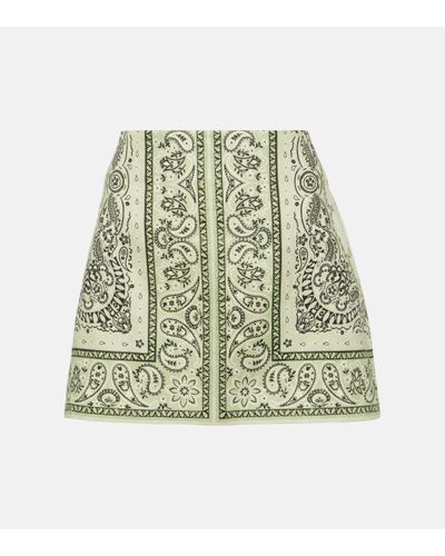 Zimmermann Matchmaker Printed Linen Miniskirt - Green
