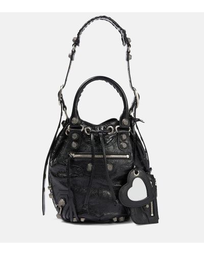 Balenciaga Bucket-Bag Le Cagole Small aus Leder - Schwarz