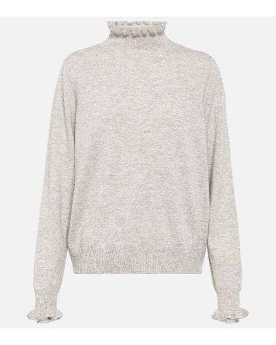 Jardin Des Orangers Ruffled Cashmere And Wool Sweater - White