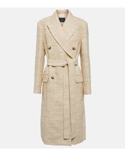 JOSEPH Cotton And Linen-blend Tweed Coat - Natural