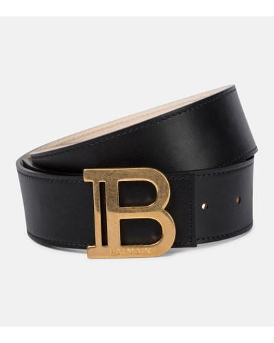Balmain Gürtel B-Belt aus Leder - Schwarz
