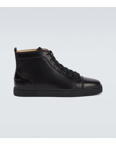 Christian Louboutin Louis Leather High-top Sneakers - Black