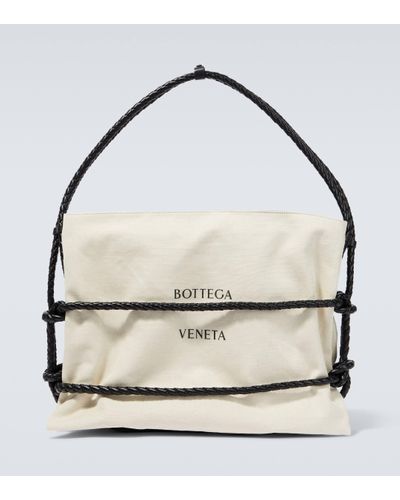 Bottega Veneta Quadronno Canvas Shoulder Bag - Natural