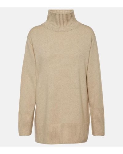 Vince Wool And Cashmere Turtleneck Sweater - Natural