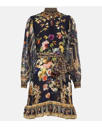 Camilla Printed Silk Crepe Shirt Dress - Multicolour
