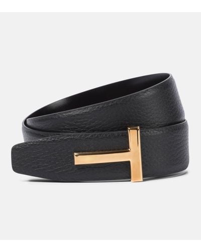 Tom Ford Monogram Leather Belt - Black