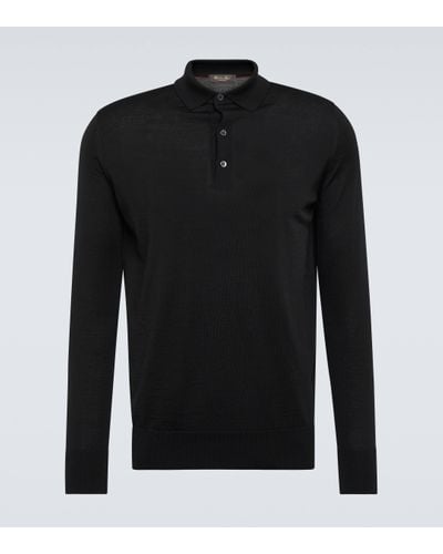 Loro Piana Virgin Wool Polo Shirt - Black