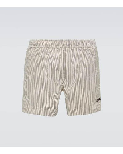 Zegna Embroidered Swim Trunks - Natural