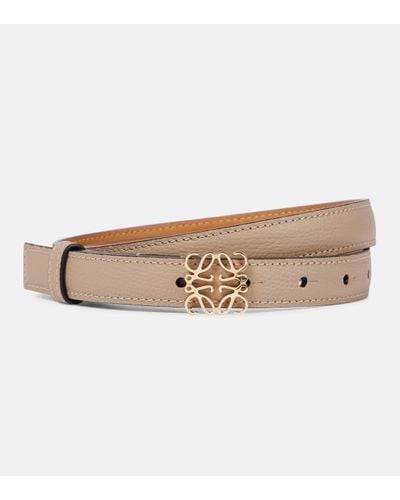Loewe Anagram Leather Belt - Natural