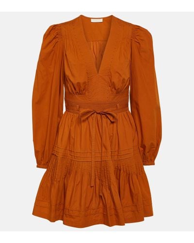 Ulla Johnson Rosalind Cotton Poplin Minidress - Orange