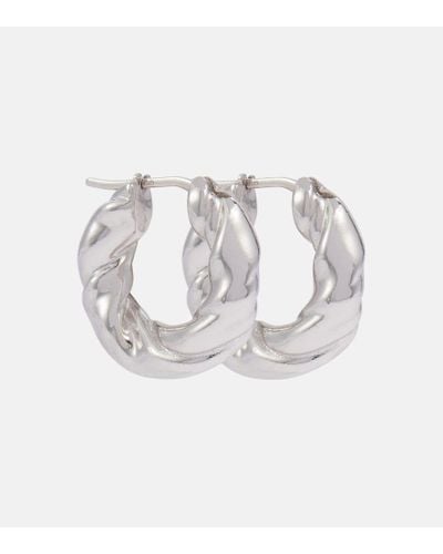 Loewe Twisted Sterling Silver Hoop Earrings - Metallic