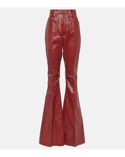 Rick Owens High-Rise Jeans Bolan - Rot