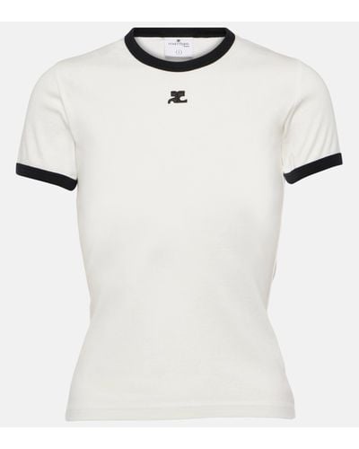 Courreges T-shirt en coton a logo - Blanc