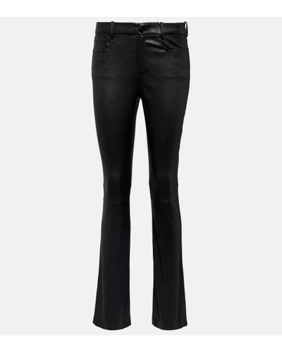 Vince Slim Leather Trousers - Black