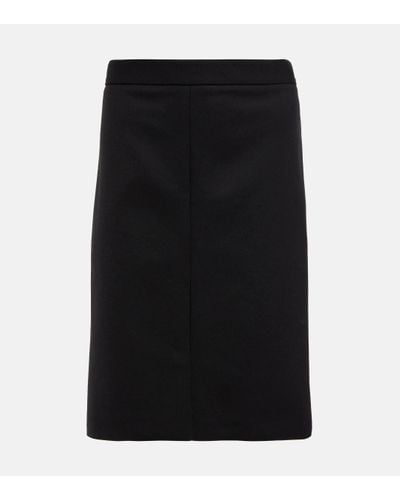 The Row Benson Wool-blend Midi Skirt - Black