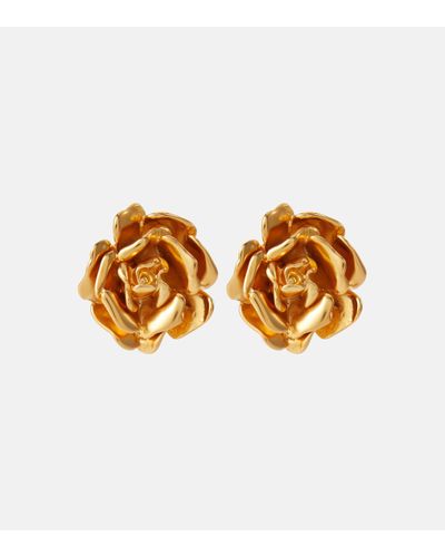 Blumarine Rose Earrings - Metallic