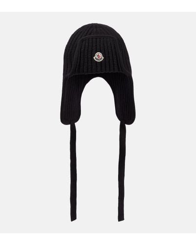 Moncler Pull On Knitted Hat - Black