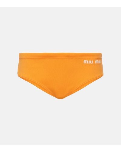 Miu Miu Braga de bikini con logo - Naranja