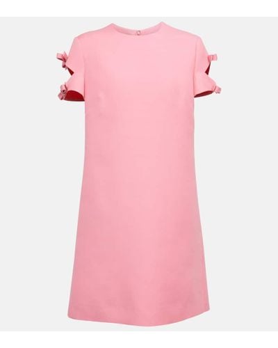 Valentino Vestido corto de Crepe Couture con lazo - Rosa