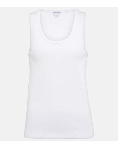 Bottega Veneta Tank top in misto cotone a coste - Bianco