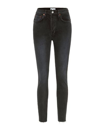 RE/DONE High-rise Ankle Crop Skinny Jeans - Black