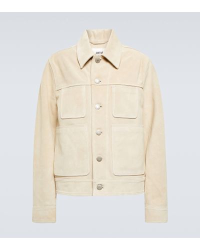 Ami Paris Suede Jacket - Natural