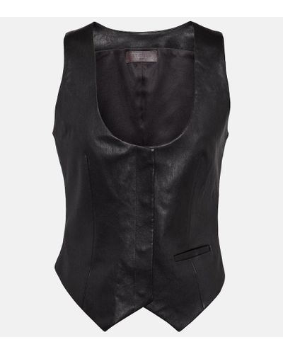 Stouls Adrian Leather Vest - Black