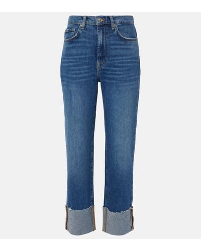 7 For All Mankind Jean slim Logan a taille haute - Bleu