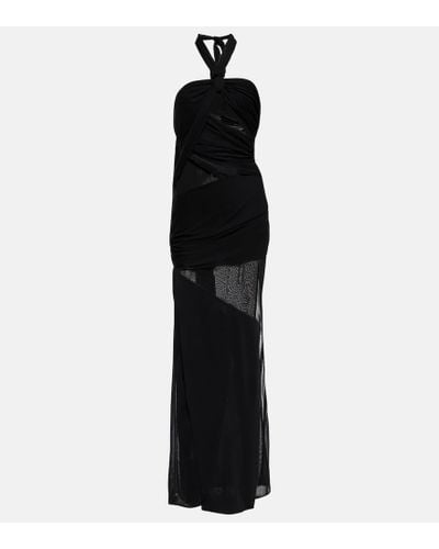 Tom Ford Paneled Semi-sheer Cutout Gown - Black