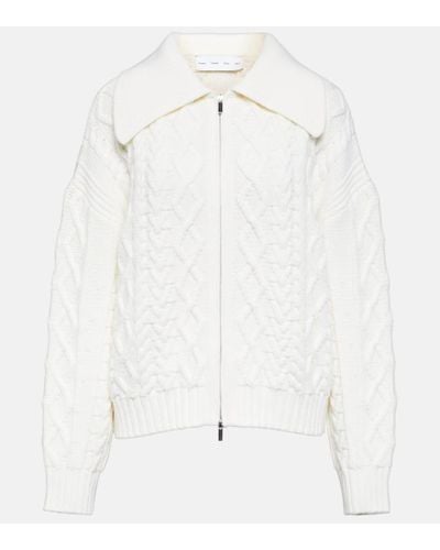 Proenza Schouler White Label - Cardigan in lana a trecce - Bianco