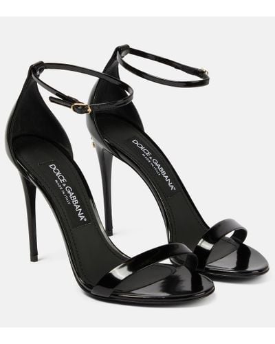 Dolce & Gabbana Patent Leather Sandals - Black