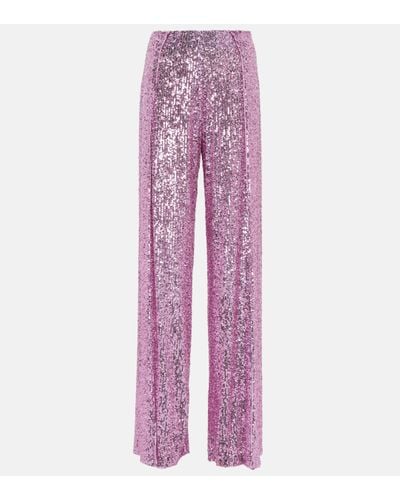 Tom Ford Sequined Wide-leg Trousers - Pink