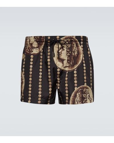 Dolce & Gabbana Printed Swim Shorts - Black