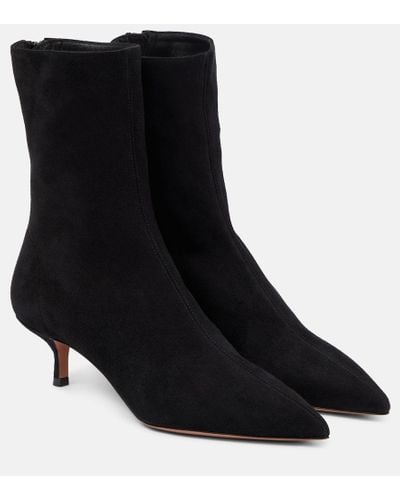 Aquazzura Montmartre 50 Suede Ankle Boots - Black