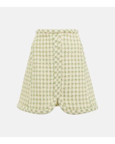 Giambattista Valli Cotton-blend Check Tweed Miniskirt - Natural