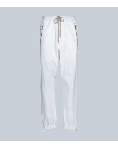 Rick Owens Pantalones de chándal de algodón - Blanco