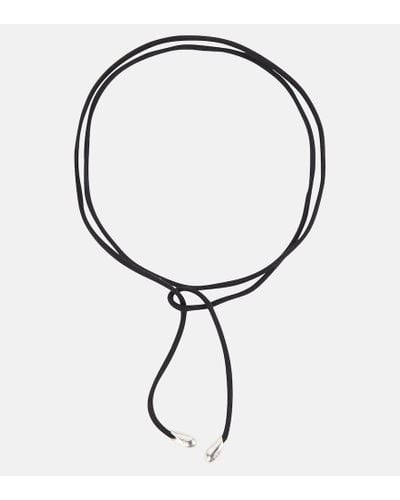 Sophie Buhai Shoelace Satin And Sterling Silver Choker - Brown