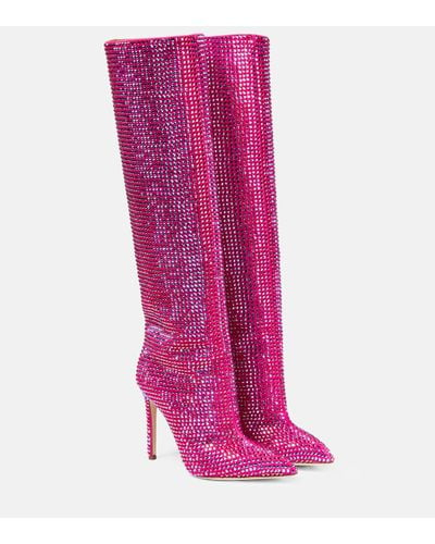 Paris Texas Holly Embellished Knee-high Boots - Pink