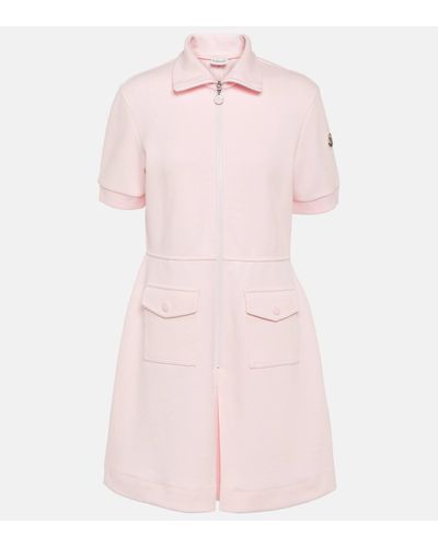 Moncler Cotton-blend Pique Polo Dress - Pink