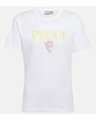 Emilio Pucci T-shirt imprime en coton - Blanc