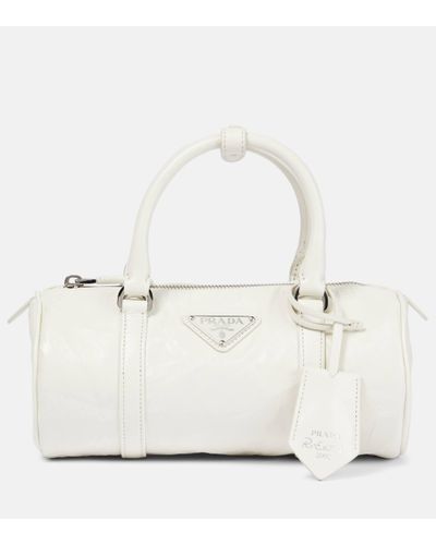Prada Mini Leather Tote Bag - White