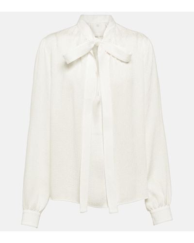 Givenchy Blusa de seda en jacquard 4G - Blanco