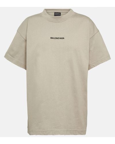 Balenciaga T-shirt en coton à logo imprimé - Gris