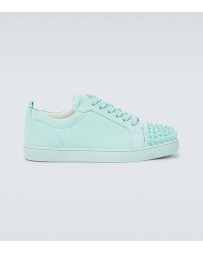 Christian Louboutin Louis Junior Spikes Leather Trainers - Blue