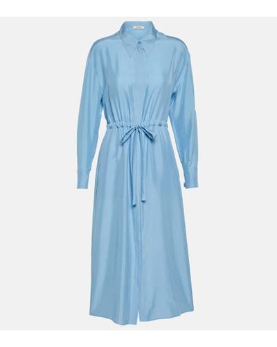 Dorothee Schumacher Heritage Ease Silk Midi Dress - Blue