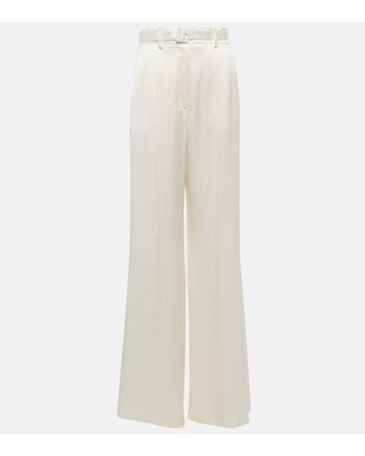 Gabriela Hearst Pantalon ample Mabon en soie - Blanc
