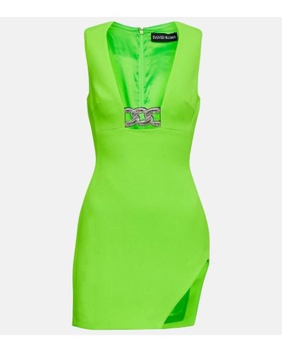 David Koma Vestido corto asimetrico adornado - Verde