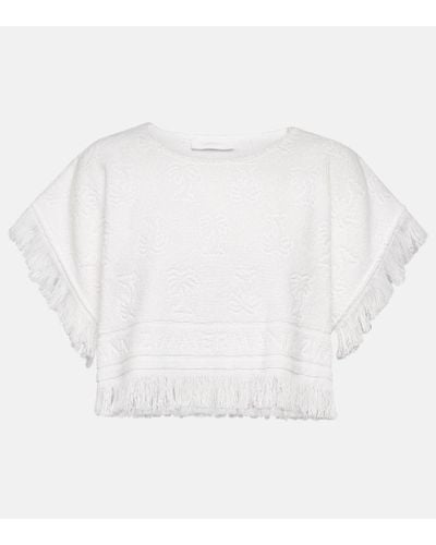 Zimmermann Top cropped in cotone - Bianco