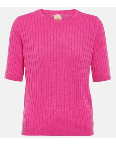 Jardin Des Orangers Ribbed-knit Cashmere Top - Pink